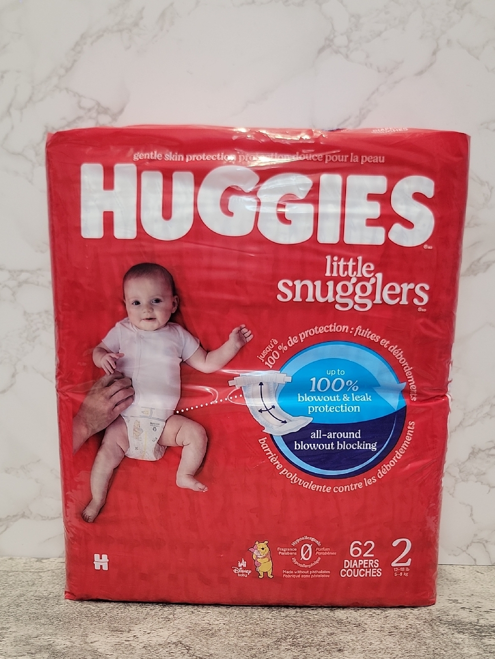 Huggies Little Snugglers Baby Diapers Size 2 12 to 18 lb 62 diapers